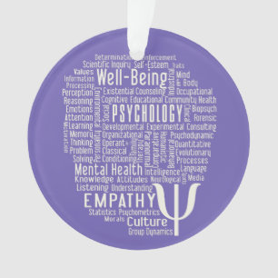 PSYCHOLOGIE Word Cloud, aangepaste kleurversiering Ornament
