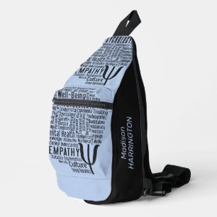 PSYCHOLOGIE Word Cloud aangepaste naam & kleur Sling Bag