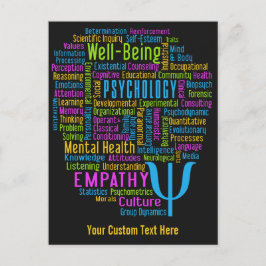 PSYCHOLOGIE Word Cloud Custom briefkaart