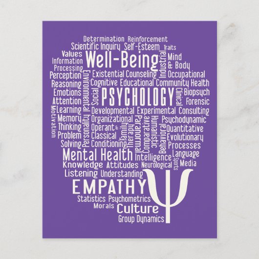 PSYCHOLOGIE Word Cloud Custom Color Flyers (Voorkant)