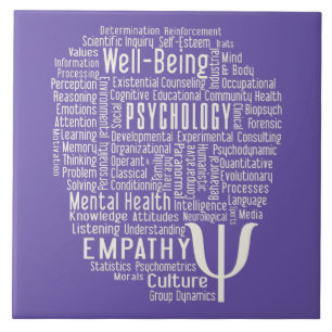 PSYCHOLOGIE Word Cloud Custom Colour Core-tegels Tegeltje