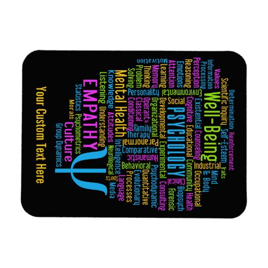 PSYCHOLOGIE Word Cloud custom magnet Magneet (Horizontaal)