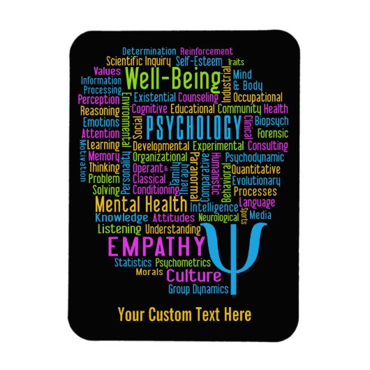 PSYCHOLOGIE Word Cloud custom magnet Magneet (Verticaal)