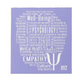 PSYCHOLOGIE Word Cloud Custom notitieblok (Voorkant)