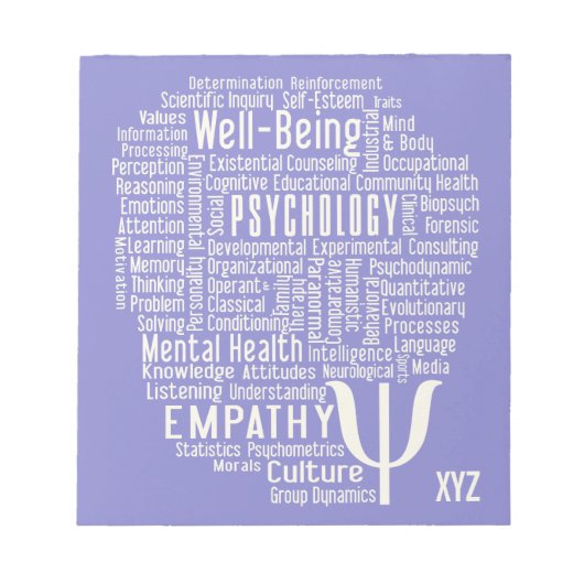 PSYCHOLOGIE Word Cloud Custom notitieblok (Voorkant)