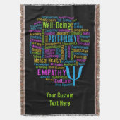 PSYCHOLOGIE Word Cloud custom throwdeken Deken (Voorkant Verticaal)