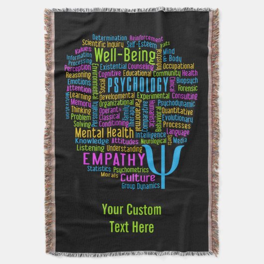 PSYCHOLOGIE Word Cloud custom throwdeken Deken (Voorkant Verticaal)