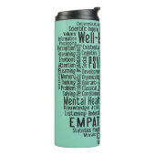 PSYCHOLOGIE Word Cloud custom tumbler Thermosbeker (Gedraaid links)