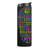 PSYCHOLOGIE Word Cloud custom tumbler Thermosbeker (Gedraaid links)