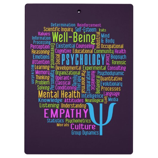 PSYCHOLOGIE Word Cloud klembord (Achterkant)
