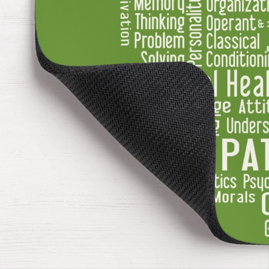 PSYCHOLOGIE Word Cloud mousepad Muismat (Hoek)