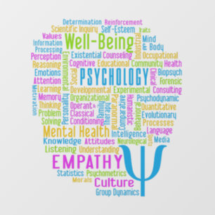 PSYCHOLOGIE Word Cloud Raamsticker