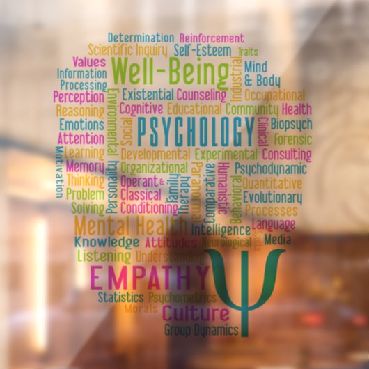 PSYCHOLOGIE Word Cloud Raamsticker (Vel 2)
