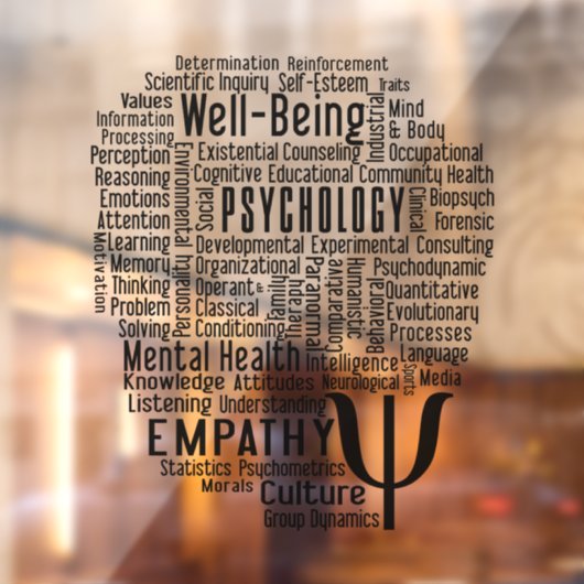 PSYCHOLOGIE Word Cloud Raamsticker (Vel 2)