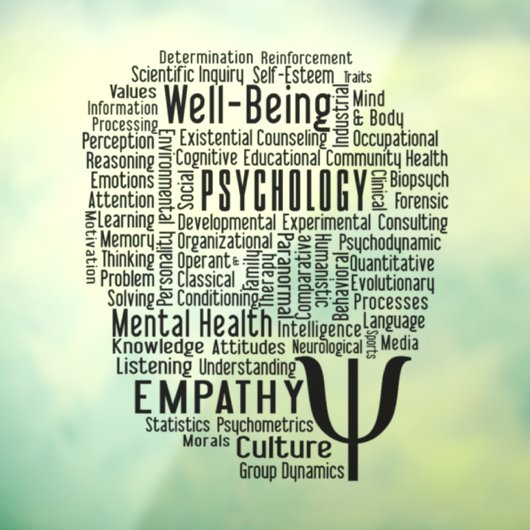 PSYCHOLOGIE Word Cloud Raamsticker (Vel 3)