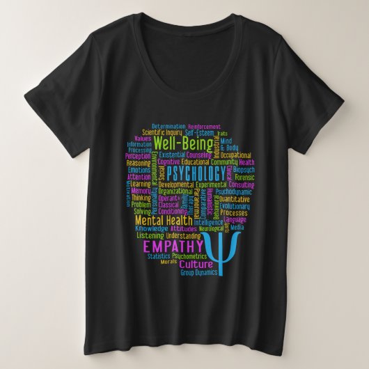 PSYCHOLOGIE Word Cloud shirten & colbertjassen Grote Maat T-shirt (Design voorkant)