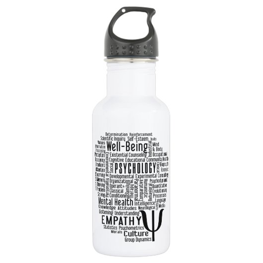 PSYCHOLOGIE Word Cloud Waterfles (Voorkant)