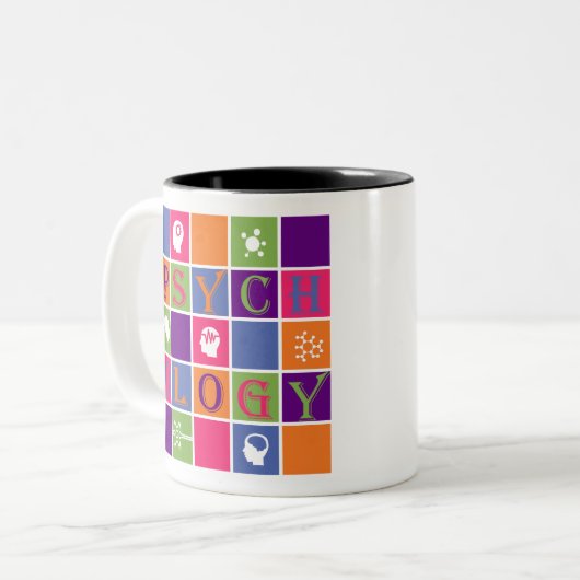 PsychologiePictogrammen Tweekleurige Koffiemok (Voorkant links)
