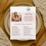 Psychologietherapie Logo Foto Blush Flyer<br><div class="desc">Laat uw geestelijke gezondheidspraktijk zien met deze elegante, volledig aanpasbare flyer - perfect voor psychologen, therapeuten en counselors. De zachte blushtonen en het minimalistische design brengen warmte en vertrouwen over, terwijl de gestructureerde lay-out uw expertise met duidelijkheid en professionaliteit benadrukt. Voeg je logo en foto toe om direct verbinding te...</div>