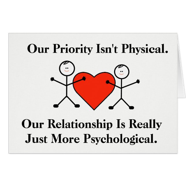 Psychologische Funny Gay Mannen Romance Kaart (Voorkant Horizontaal)