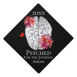 Psychologische hersenen met rode bloemen