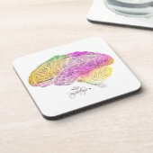 Psychologische hersenglazen patronen bier onderzetter (Linkerzijde)