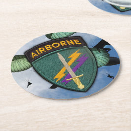 Psychologische operaties bij het leger USACAPOC(A) Ronde Kartonnen Onderzetter