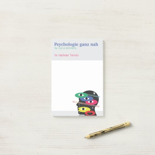 Psychologische Praxis bunte Haftnotizen Post-it® Notes (Op bureau)
