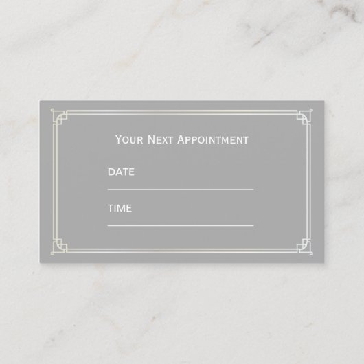 Psychologist Appointpas Plain Grey Framed Afsprakenkaartje (Achterkant)