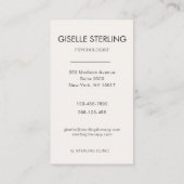 Psychologist Neutral Beige Photo Visitekaartje (Achterkant)
