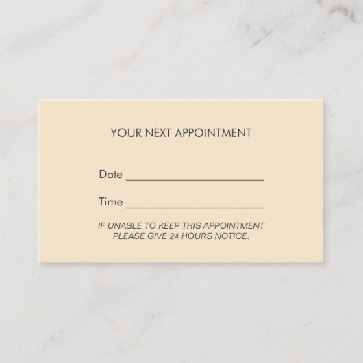 Psychologist Plain Professional Appointes Afsprakenkaartje (Achterkant)