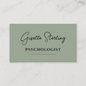 Psychologist Sage Green QR Code Visitekaartje (Voorkant)