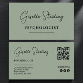 Psychologist Sage Green QR Code Visitekaartje