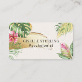 Psychologist Tropical Palm Trees Gold Visitekaartje (Voorkant)