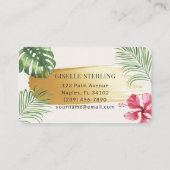 Psychologist Tropical Palm Trees Gold Visitekaartje (Achterkant)