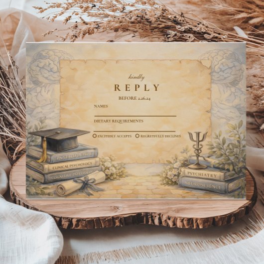 Psychology Graduation RSVP Kaartje