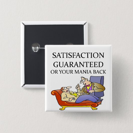 PSYCHOLOGY-grap Vierkante Button 5,1 Cm (Voorkant /achterkant)
