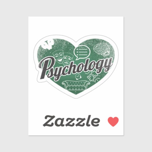 Psychology Retro Heart Blackboard Love Sticker (Vel)