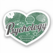 Psychology Retro Heart Blackboard Love Sticker (Voorkant)