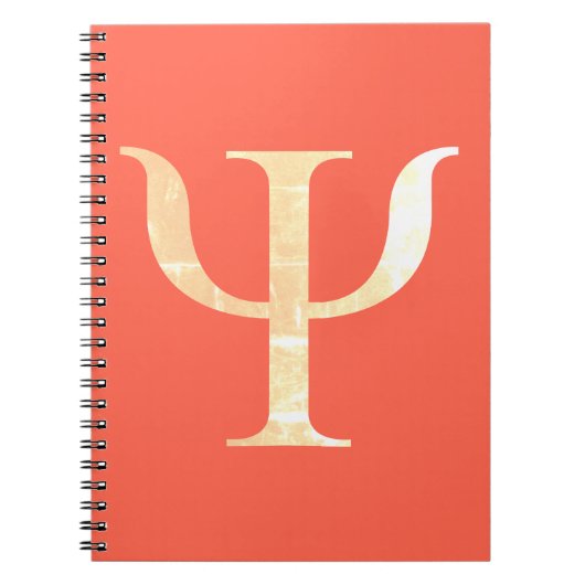 Psychology Science Symbol Oranje Spiral notebook Notitieboek (Voorkant)