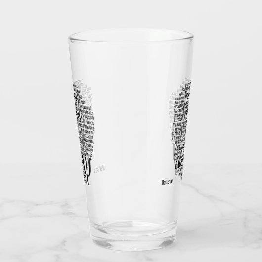 PSYCHOLOGY Word Cloud, aangepaste naam Glas (Rechts)