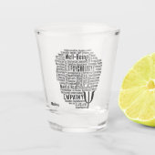 PSYCHOLOGY Word Cloud, aangepaste naam Shot Glas (Voorkant)