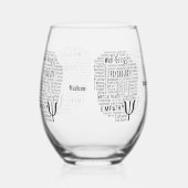 PSYCHOLOGY Word Cloud, aangepaste naam Wijnglas Zonder Voet (Links)
