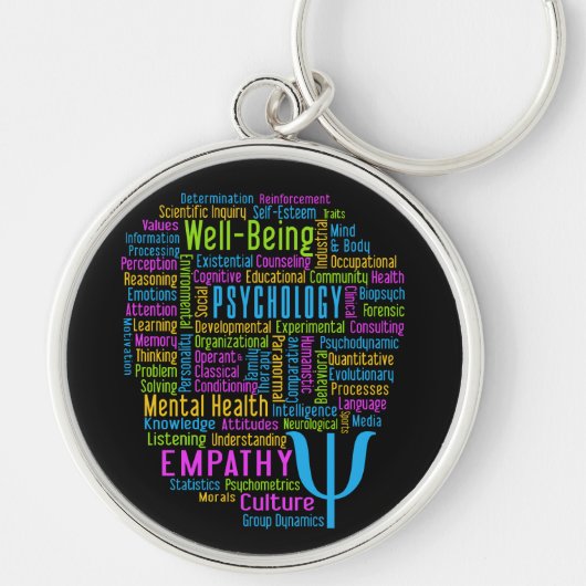 PSYCHOLOGY Word Cloud Custom Color Key chain Sleutelhanger (Voorkant)