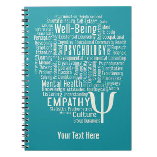 PSYCHOLOGY Word Cloud Custom Color-laptop Notitieboek