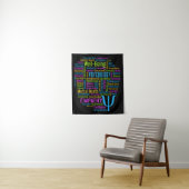 PSYCHOLOGY Word Cloud Custom Color Tapestry Wandkleed (In situ)