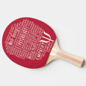 PSYCHOLOGY Word Cloud Custom ping pong paddle Tafeltennisbatje (Zijkant)