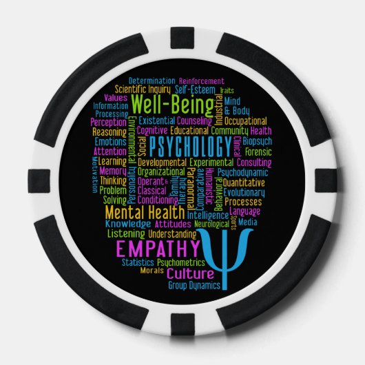 PSYCHOLOGY Word Cloud Custom poker chips (Voorkant)