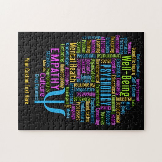 PSYCHOLOGY Word Cloud Custom puzzel Legpuzzel (Horizontaal)