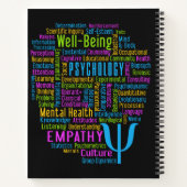 PSYCHOLOGY Word Cloud Custom text Notitieboek (Achterkant)